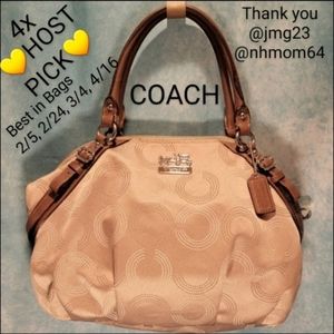 COACH Satchel Style Bag w/ Coach OP Art Exterior & Slate Blue Lining